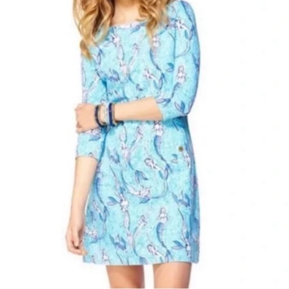 Lilly Pulitzer Hayley Dress Blue Size XSmall Mermaid - Picture 1 of 9